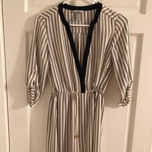 ⭐️STRIPED DRESS⭐️ BLACK WHITE GOLD FOLD UP CUFF